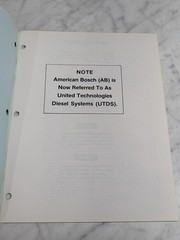 MACK TRUCKS APE6 TYPE DIESEL ENGINE FUEL SYSTEM MANUAL SECTION 6-285 1985