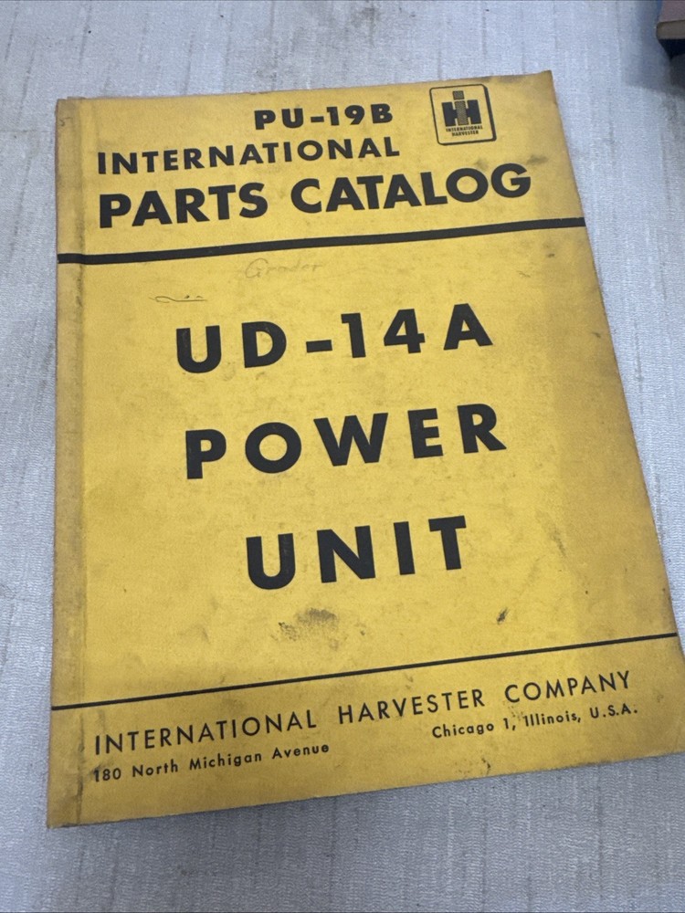 IH INTERNATIONAL UD-14A POWER UNIT Motor PTO Parts Manual Book LIST engine shop
