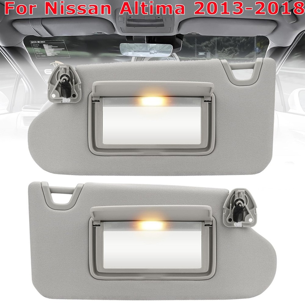 Left Driver Right Passenger Side Sun Visor for Nissan Altima 2013-2018 w/Light