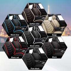Nappa Leather Car Seat Covers Ford Bronco Sport 2021-2026 Black Red 2 Seats