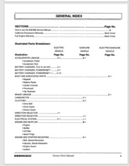 1994 1995 EZGO E Z GO Electric & Gas Golf Cart Service, parts Manual 218 pages