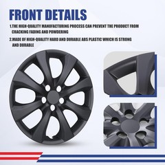16 Inch Hubcaps for Toyota Corolla 2020-2025 Set of 4 Black Matte
