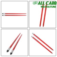 2 Pack Hay Bale Spear 49″ 4500 lbs Capacity Spike Fork For Tractors Loaders Red