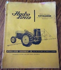 Hydro Speed Model C Farm Sprayer & Accessories Parts & Price Catalog Manual 1956
