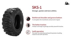 4X 12X16.5 12PR 12-16.5 Heavy Duty SKS Skid Steer Tires 12 16.5 for Bobcat