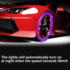 8 Pieces Car Tire Lights Wheel Valve Stem Lamp Cap Solar Led White