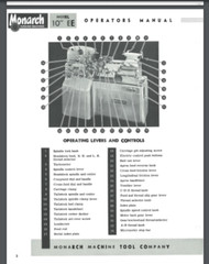 Monarch 10 EE Lathe Parts and Operators Manual 1984 Comb Bound Gloss Covers 49pg