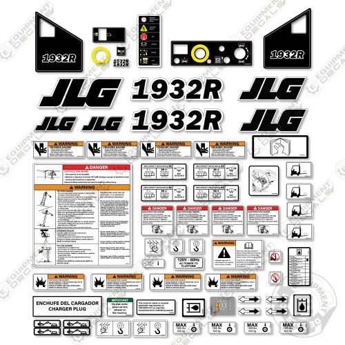 Fits JLG 1932R Decal Kit Scissor Lift – Warning Sticker Set Logos – 3M Vinyl!