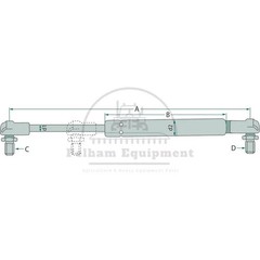 Stabilus 4926DN Gas Strut 350N 235mm 5mm Stroke 8mm Ends