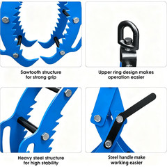 32″ 4 Claw Tongs Heavy Duty Swivel Steel Timber Claw Hook for Tractor ATV Truck