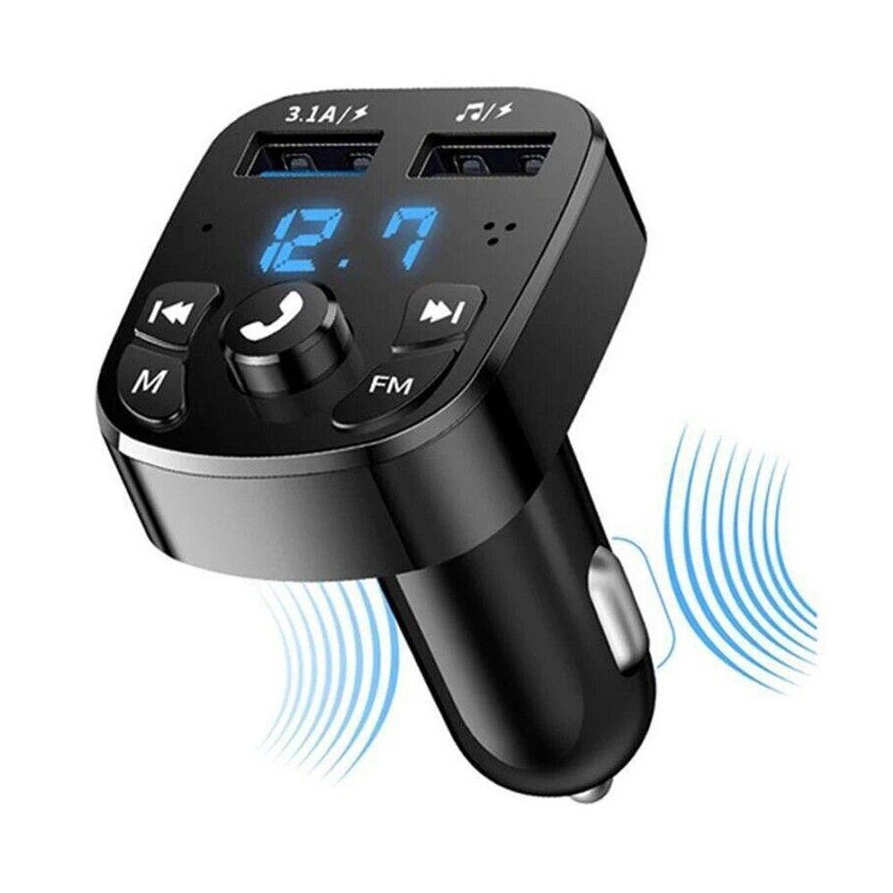 Bluetooth 5.0 Car Wireless FM Transmitter Adapter Hands-Free 2USB PD Charger AUX