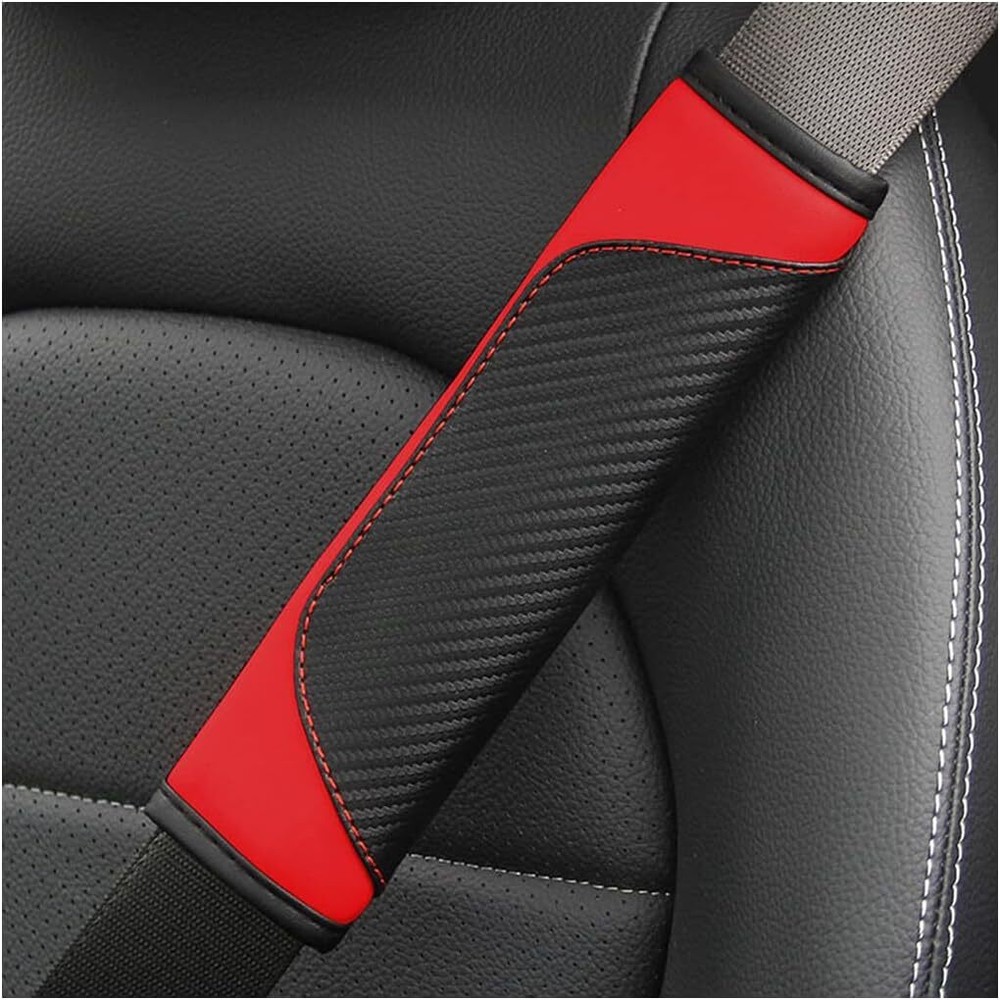 2PCS Car Seat Belt Cover, Carbon Fiber Safety Seatbelt Shoulder Strap Covers