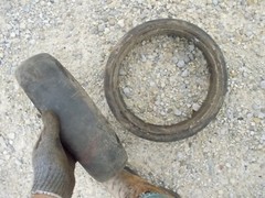 Solid rubber tubeless tractor farm implement tire 13 1/4″ 4 3/8″ 3 3/8″ planter