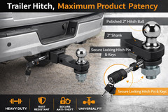Trailer Hitch Ball Mount, for 2″ Receiver with 2-5/16″ Ball 2″ Drop 7500 lb