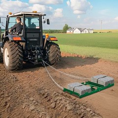 Uimoso Drag Harrow 4 ft Heavy Duty Tow Behind Drag Harrow Driveway Grader Rake