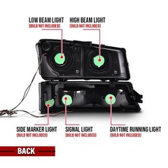 LED DRL Headlights Fit Chevy Silverado 1500 2500 3500 HD 2003-2006