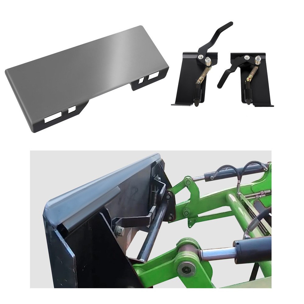 Conversion Adapter Latch Box & 1/2″ Mount Plate for Skid Steer Quick Tach Attach