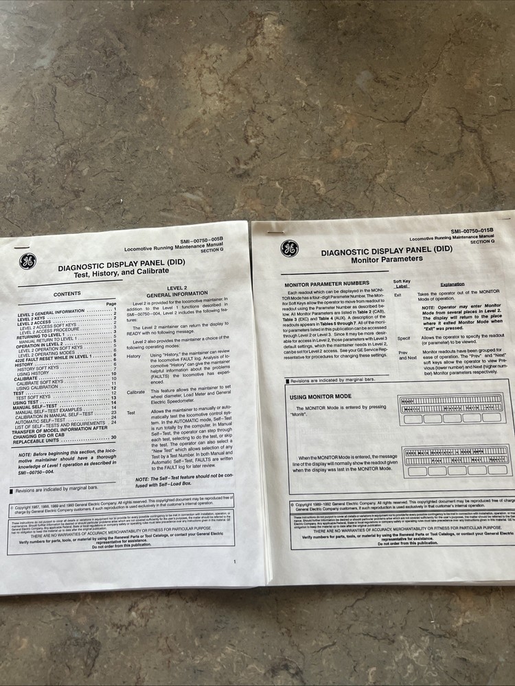 GE Locomotive Running Maintenance Manuals