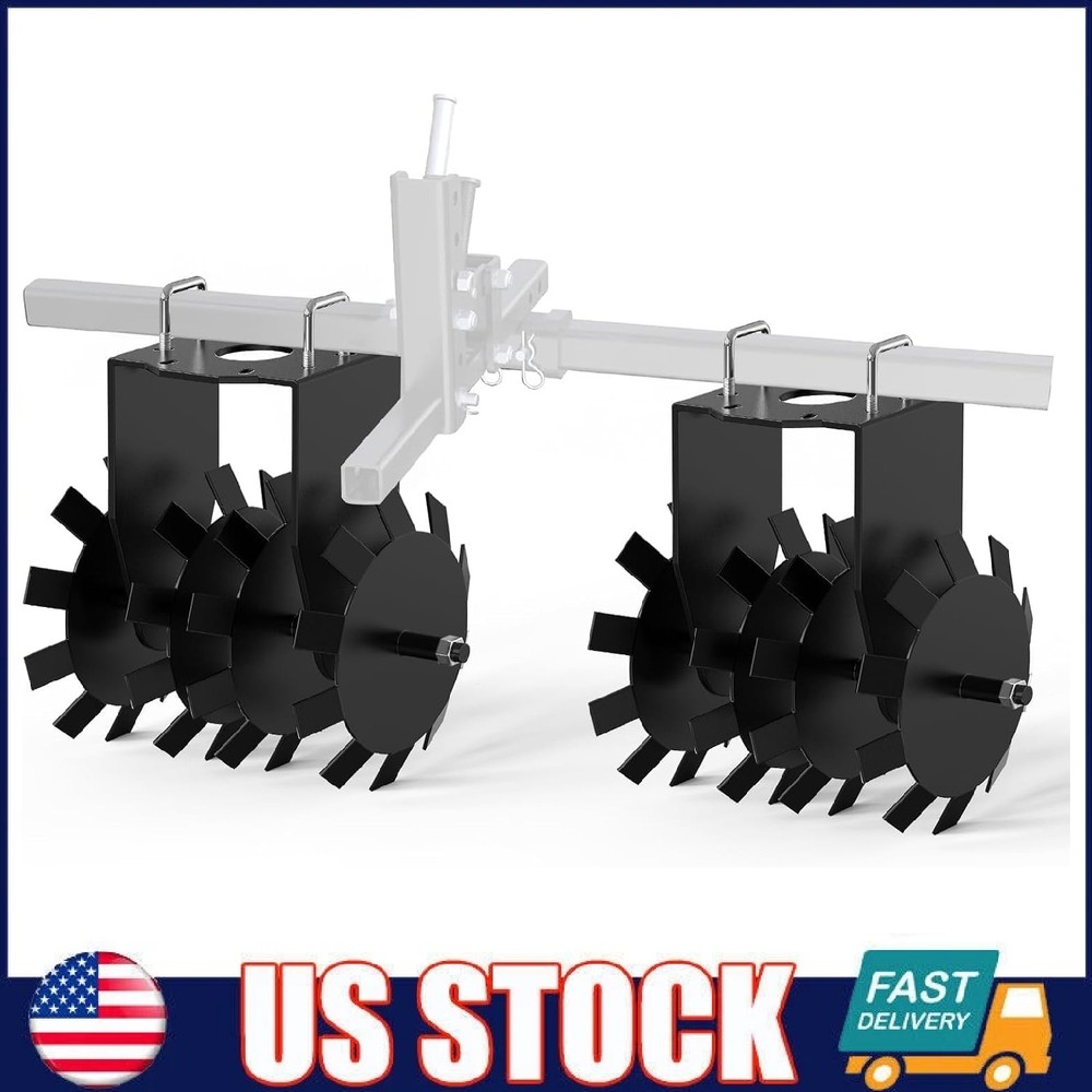 Heavy Duty Disc Plow Harrow with 2″ Receiver Hitch Mount for ATVs /UTV ,Tractor