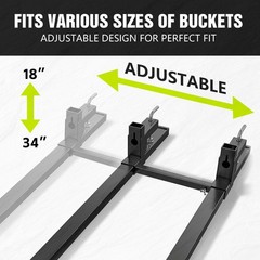 60″ Clamp on Pallet Forks For Tractor Bucket, Heavy-Duty Tractor Forks, 4500 LBS