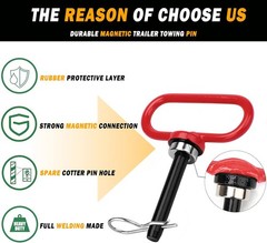 Universal Heavy Duty Zero Turn Mower Trailer Hitch and Strong Color: Red+Black