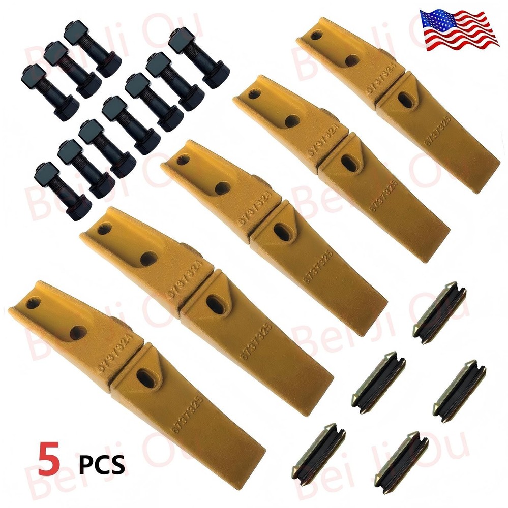 5Pcs 6737322Y Bobcat Bucket Teeth Bolt-On Flat-Mount Pins for Skid Steer Loader