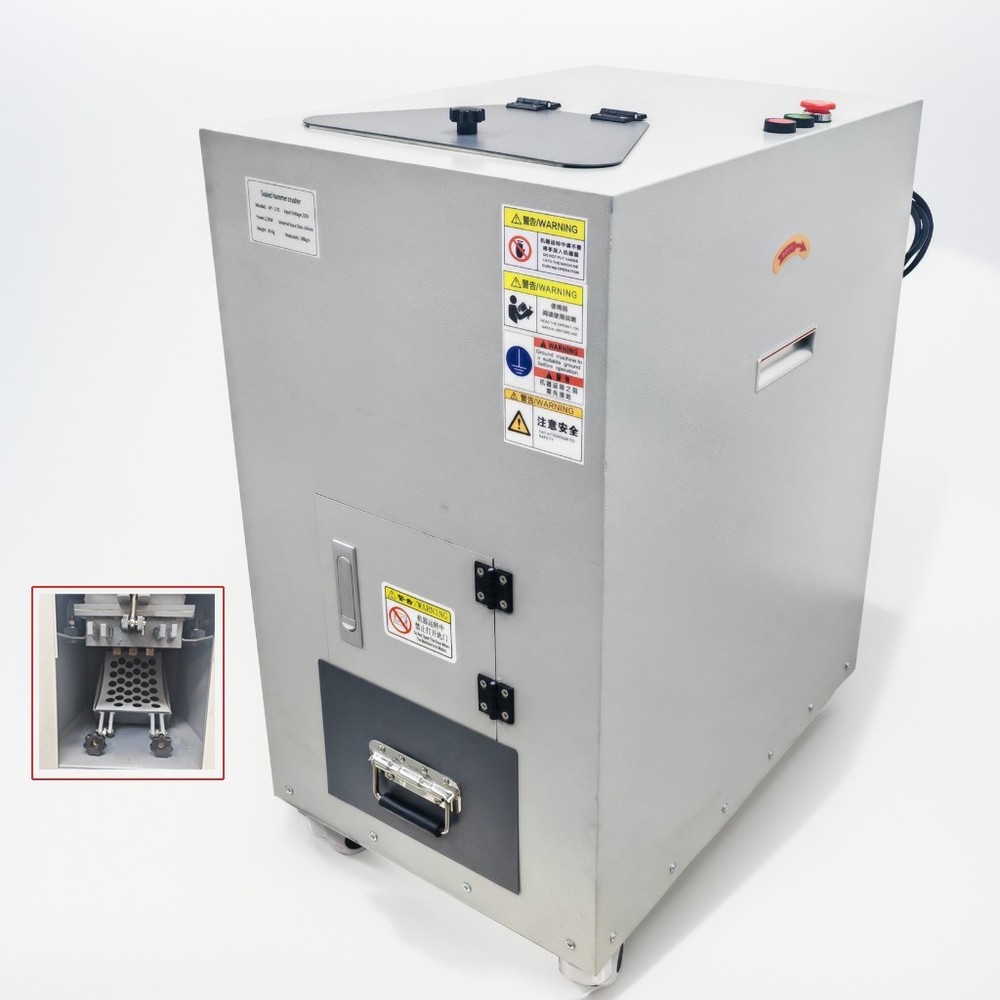 XY-170 220V Sealed Fully Automatic Hammer Glass Crusher with 8mm and 22mm Screen