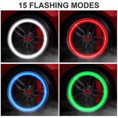 8 Pieces Car Tire Lights Wheel Valve Stem Lamp Cap Solar Led White