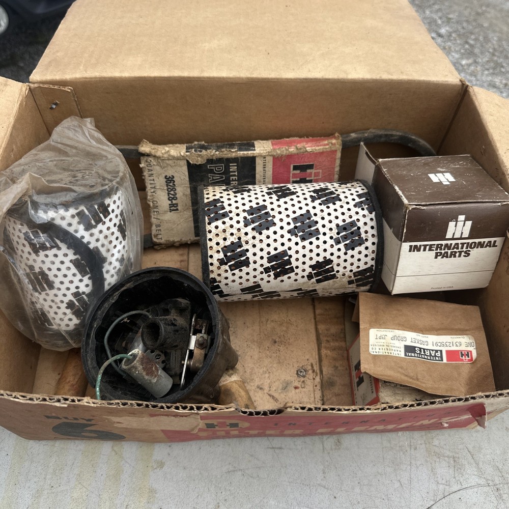 Box of International Harvester Parts – Farm Implement Parts
