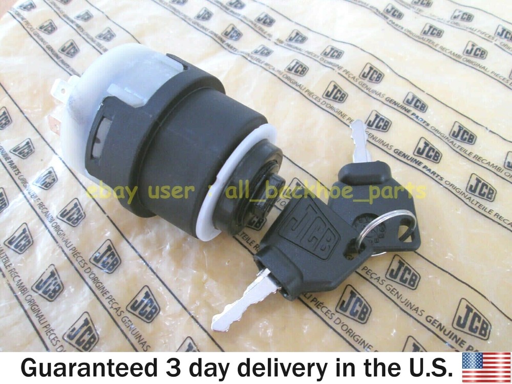 JCB BACKHOE – GENUINE JCB IGNITION SWITCH AND 2 KEYS (PART# 701/80184 701/45500)