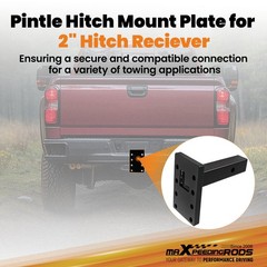 Adjustable Pintle Hitch Bracket 3 Position for 2″ Receiver Black 20000 lbs