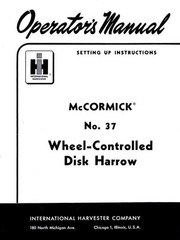 INTERNATIONAL McCormick 37 Disk Harrow Operators Manual