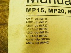CAT CATERPILLAR MP15 MP20 MP30 MP40 PARTS MANUAL