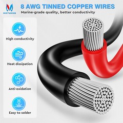 Trolling Motor Plug and Receptacle, Copper 2 Wire 8 Gauge 12V-24V Minn Kota Boat