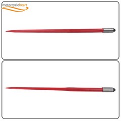 Hay Spear Attachment 49″ 3000 Lbs Capacity Red Bale Fork W/ 2 Stabilizer Spears