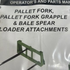 Frontier Pallet Fork And Bale Spear Operators & Parts Manual #5MP76313 Rev. 10