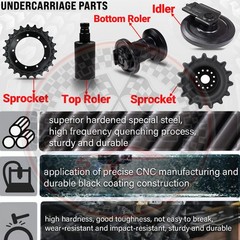 4PCS Bottom Roller For Bobcat T140 T190 T200 T320 T300 T750 T590 T630 T650 T770