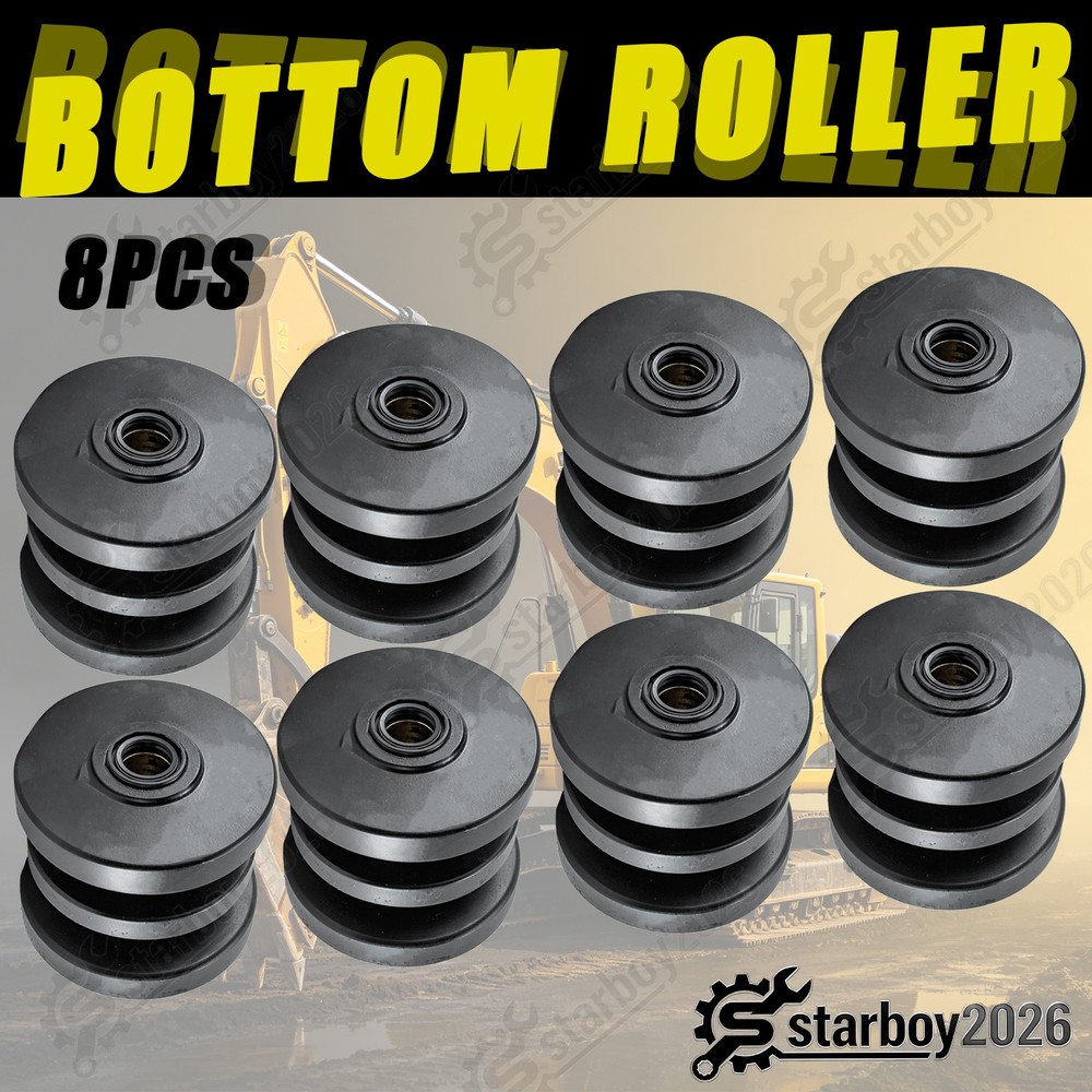 8PCS Bottom Track Roller Fits Bobcat Mini Track Loaders MT50 MT52 MT55 MT85