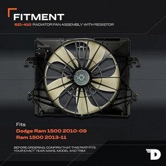 621-410 Engine Cooling Fan Assembly Compatible with Select Dodge / Ram Models