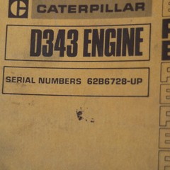 CAT CATERPILLAR D343 Diesel Engine Spare Parts Manual book catalog 62B series