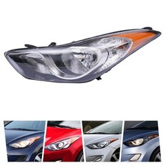 2011-2013 Hyundai Elantra Left Halogen Chrome Headlight Assembly 92101-3Y000