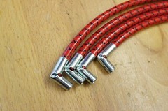 Ford 8N Red Deluxe Cloth Covered Spark Plug Wire Set Late Model 1950 51 52