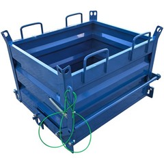2200lbs Load Self-Dumping Hopper: Manual Forklift-Operated Steel Turnover Box
