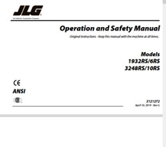 JLG 1932RS 3248RS Scissor Lift Service Repair Operators Manual Parts Catalog PDF