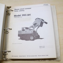 FMC MODEL 993 AH WAYNE STREET SWEEPER Spare Parts Manual book 3-wheel broom