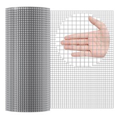 Hardware Cloth, 1/2 inch 24in x 100 ft 19 Gauge, Hot Dipped Galvanized Wire Mes