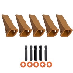 Bucket Teeth 5PCS for CAT J200 Series 1U3202 8E6208 w/ Pins Retainers Steel