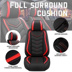 Car Seat Covers Honda Accord Hybrid 2005-2026 Sport Nappa Leather Black Red 2Pcs