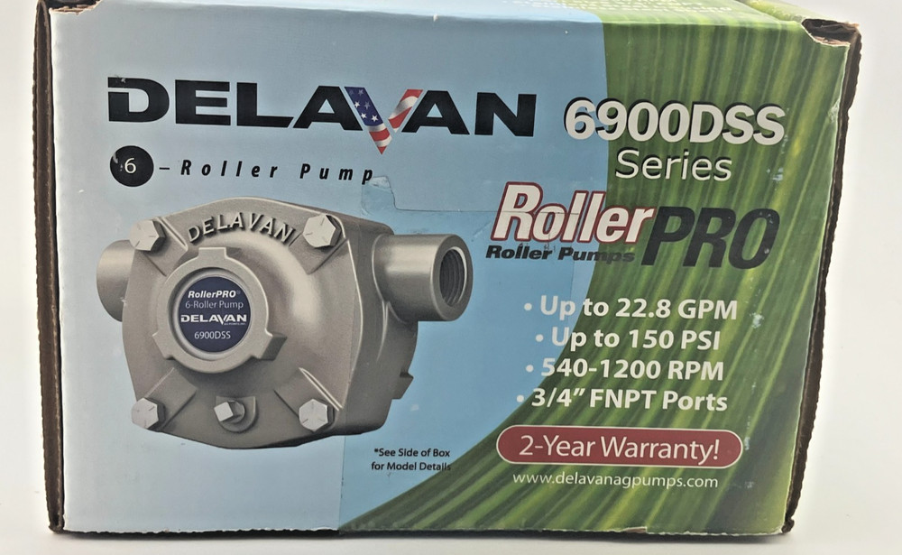 Delavan RollerPro 6 Roller Pump 6900DSS 3/4″ FNPT Ports 150 PSI 22.8 GPM DS CCW