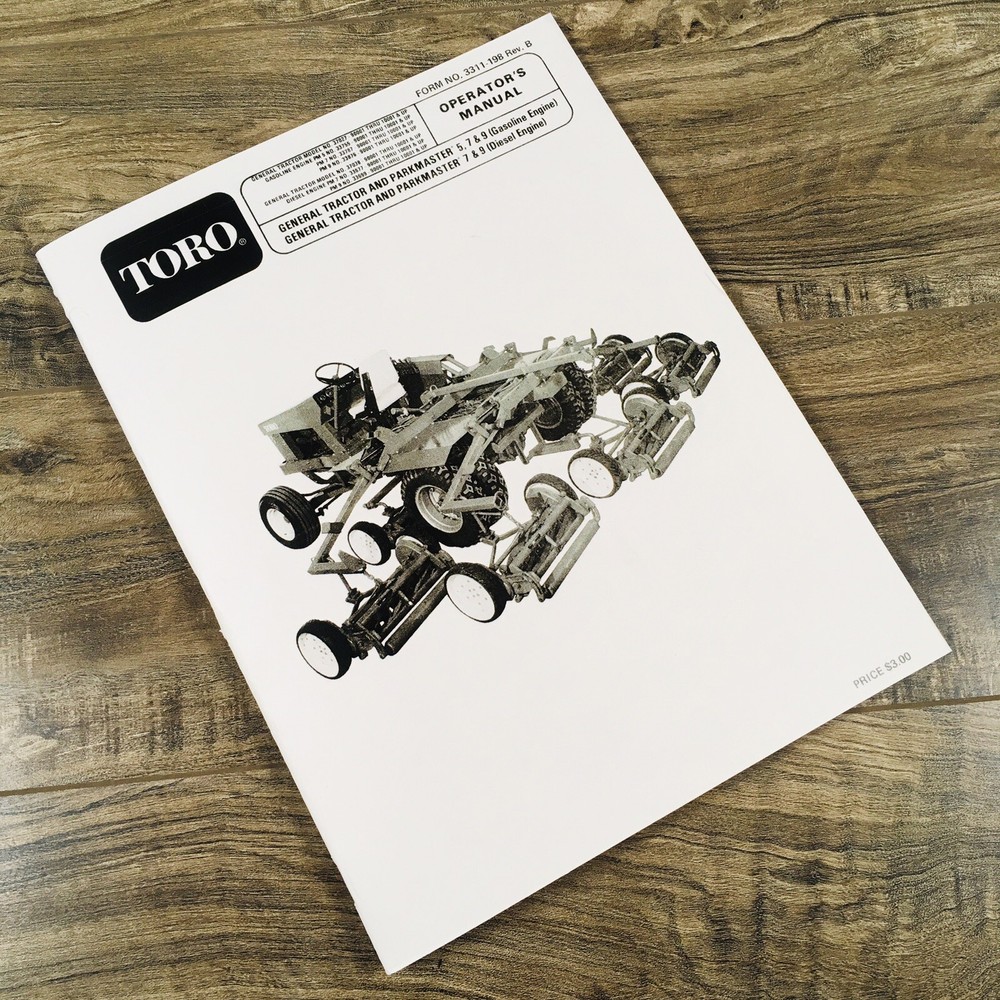 Toro ParkMaster 5 7 9 General Tractor Operators Manual Owners Maintenance Book